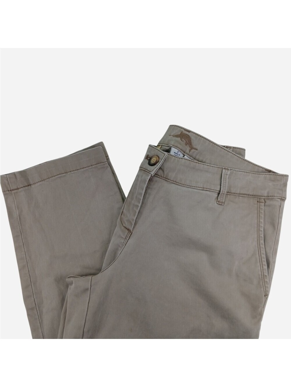 Tommy Bahama Chino Pants Sz 2 Tan Khaki Cotton Blend Casual Career Neutral Boho